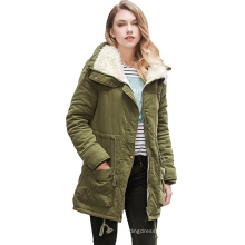 Cross-border Europe and America plus size winter new slim medium and long style lamb down women's cotton coat